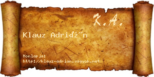 Klauz Adrián névjegykártya