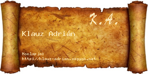Klauz Adrián névjegykártya